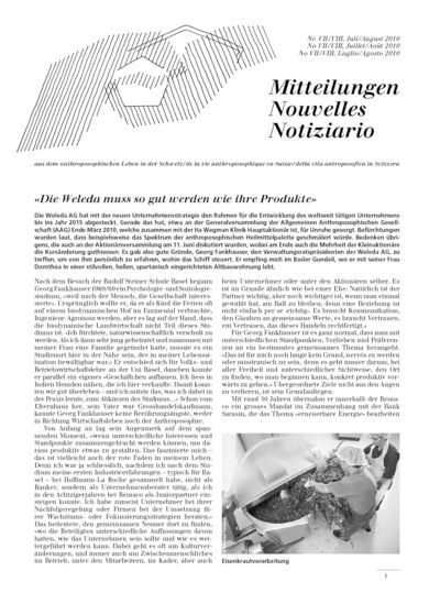Schweizer Mitteilungen - Juli 2010