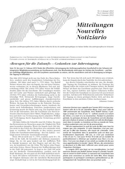 Schweizer Mitteilungen - Januar 2012