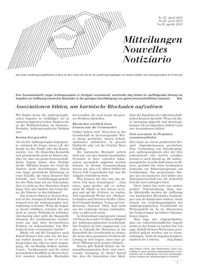 Schweizer Mitteilungen - April 2012