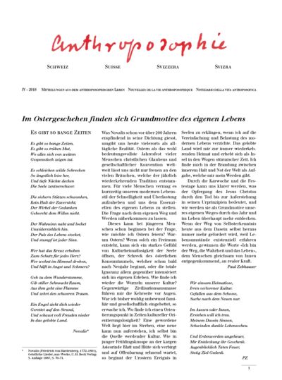 Schweizer Mitteilungen - April 2018