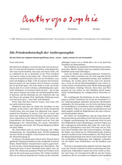 Schweizer Mitteilungen - Mai 2020