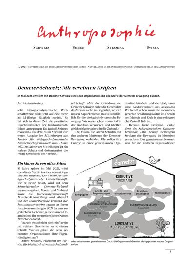 Anthroposophie Schweiz – September 2025
