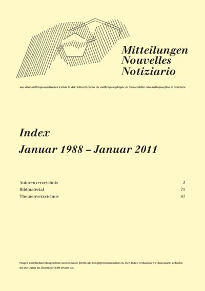 Schweizer Mitteilungen - Index 1988-2010
