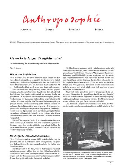 Anthroposophie Schweiz – Dezember 2025