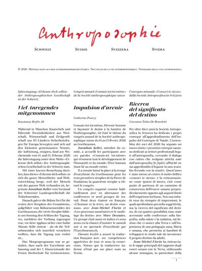 Anthroposophie Schweiz – April 2026