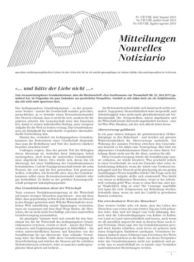 Schweizer Mitteilungen - Juli 2011