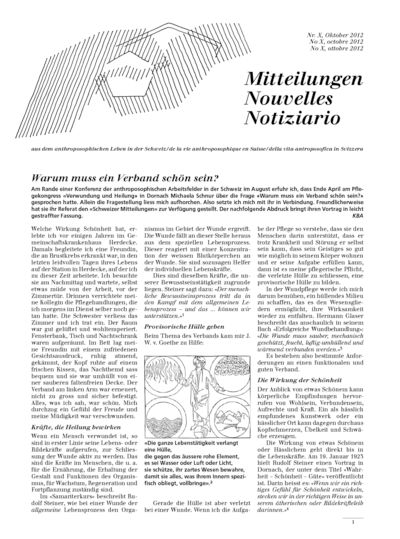 Schweizer Mitteilungen - Oktober 2012
