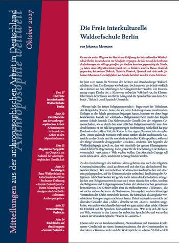 Mitteilungen aus der anthroposophischen Arbeit in Deutschland