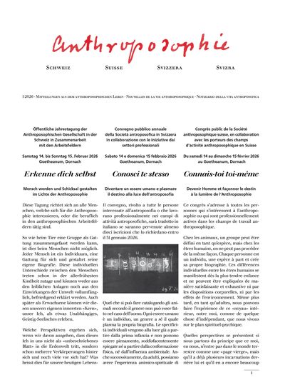 Anthroposophie Schweiz – Januar 2026