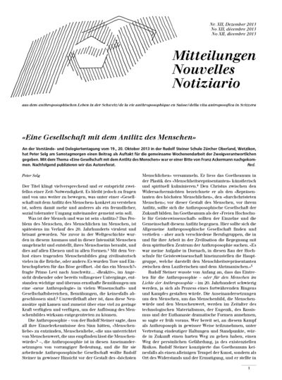 Schweizer Mitteilungen - Dezember 2013