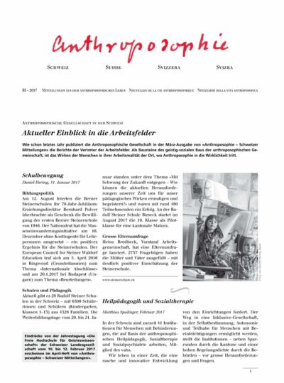Schweizer Mitteilungen - März 2017